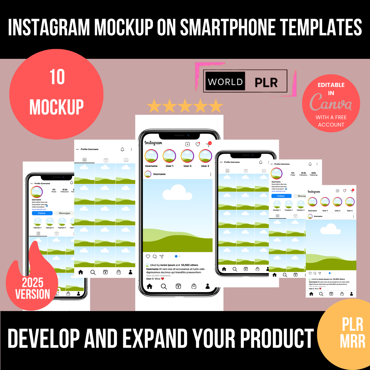 Instagram Mockup on Smartphone Templates Canva Free Editable Template