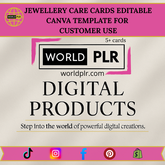 Jewellery Care Cards Editable Canva Template for Customer Use