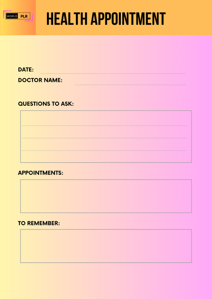 Journal Sheet - Health Appointment