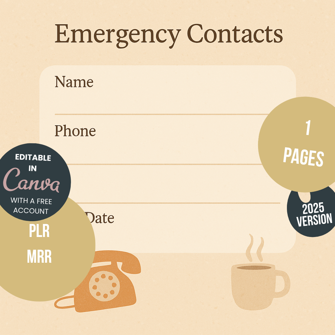 Journal Sheet - Emergency Contacts