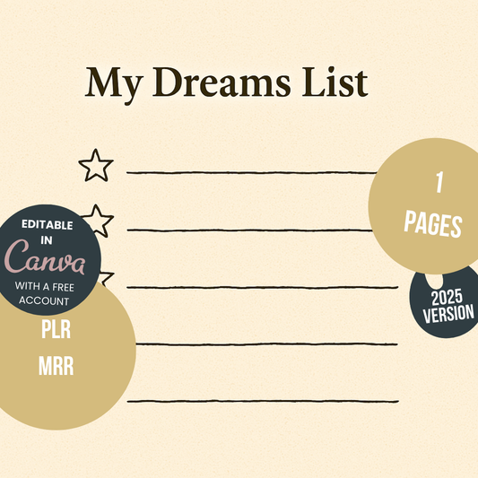 Journal Sheet - My Dreams List