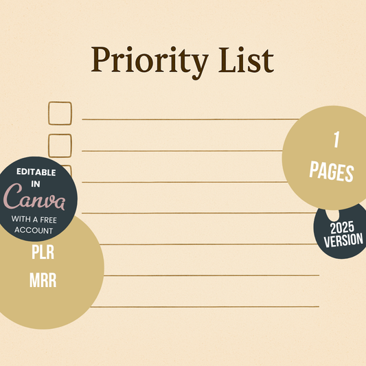 Journal Sheet - Priority List