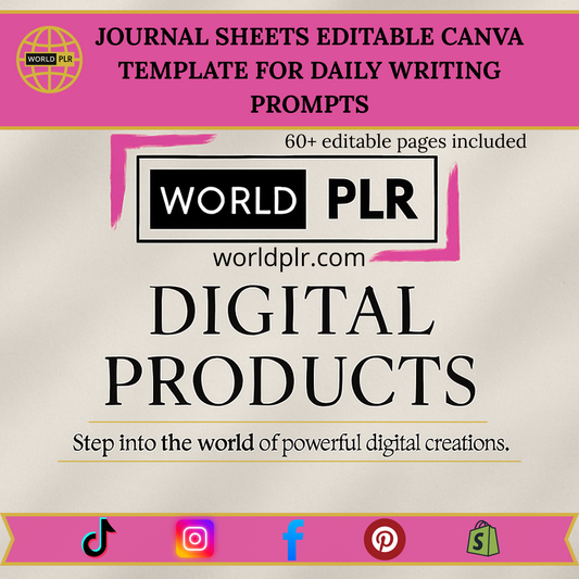 Journal Sheets Editable Canva Template for Daily Writing Prompts (1)
