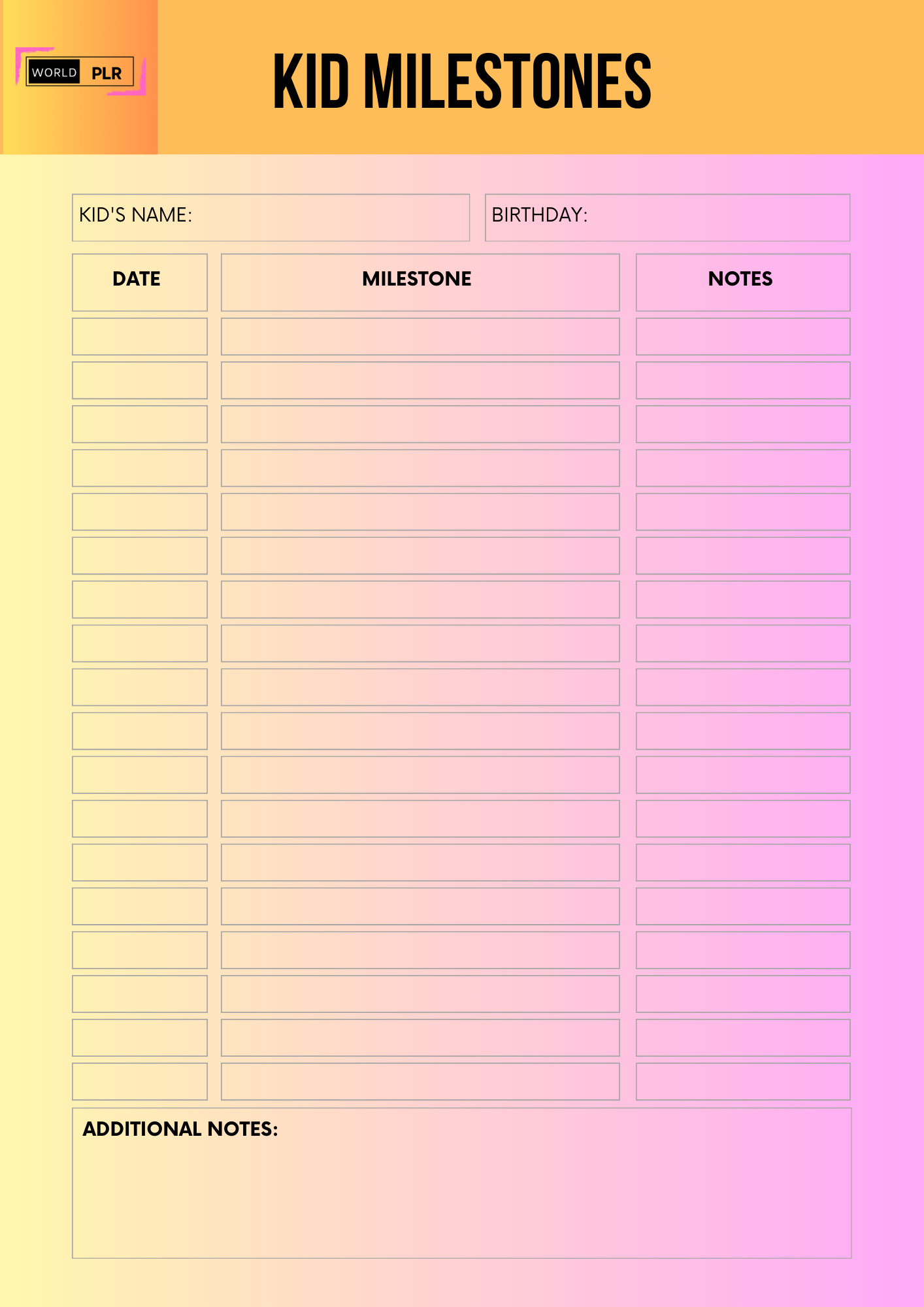 Kid Milestones Tracker