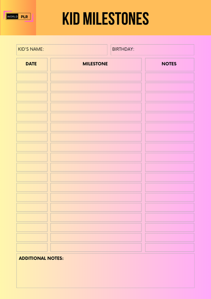 Kid Milestones Tracker