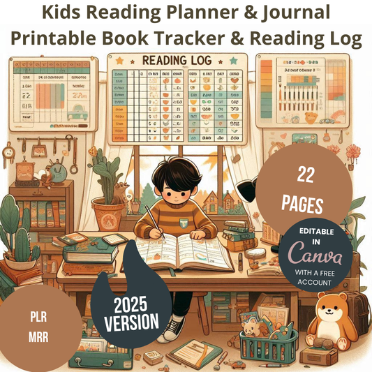 Kids Reading Planner & Journal   Printable Book Tracker & Reading Log