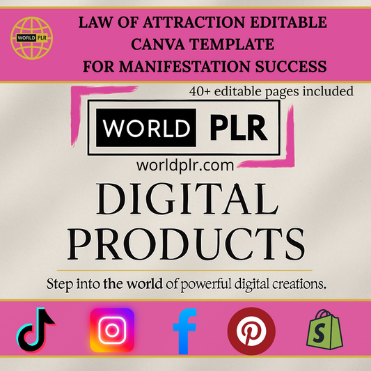Law of Attraction Editable Canva Template for Manifestation Success