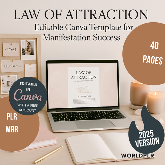 Law of Attraction Editable Canva Template for Manifestation Success