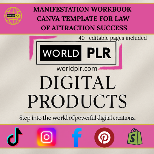 Manifestation Workbook Editable Canva Template for Law of Attraction Success