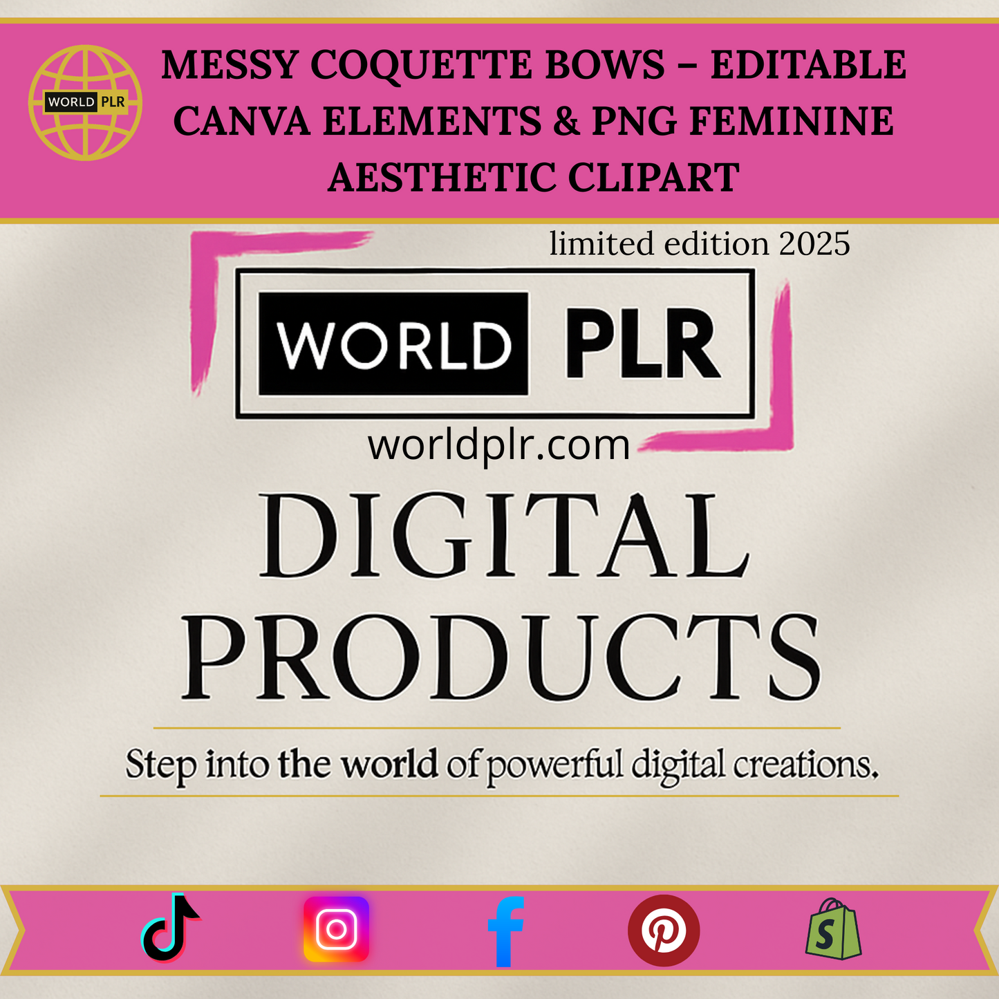 Messy Coquette Bows – Editable Canva Elements &amp; PNG | Feminine Aesthetic Clipart
