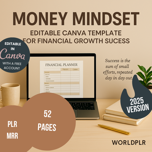 Money Mindset Editable Canva Template for Financial Growth Success