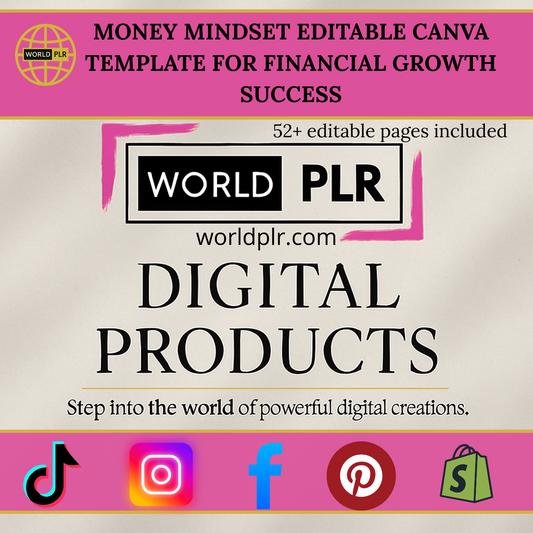 Money Mindset Editable Canva Template for Financial Growth Success