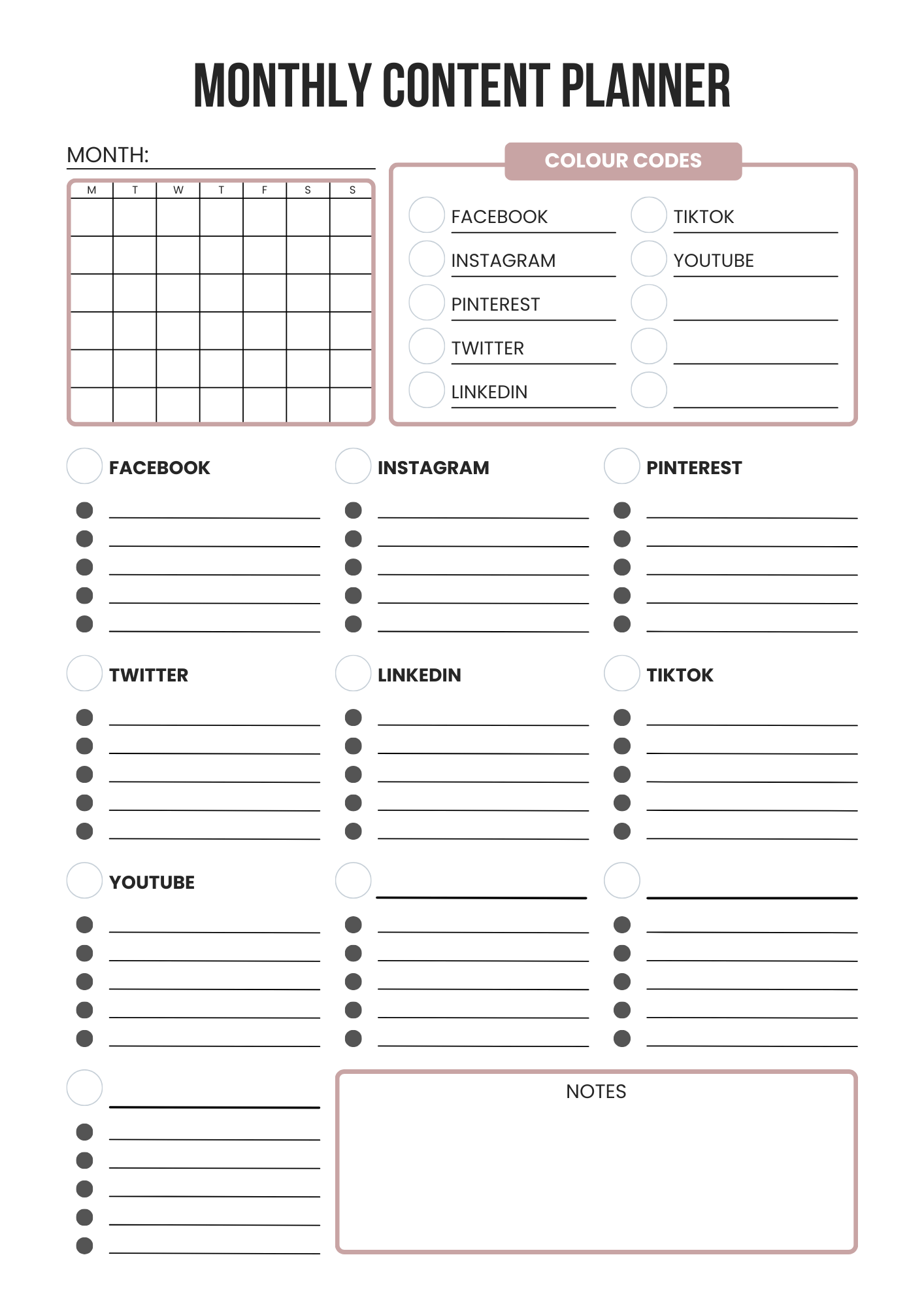 Social Media Planner 2025 – Editable Canva Template for Instagram, TikTok, Pinterest & Content Strategy