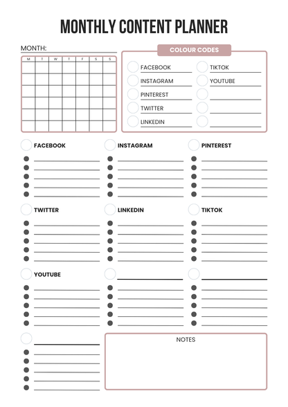 Social Media Planner 2025 – Editable Canva Template for Instagram, TikTok, Pinterest & Content Strategy
