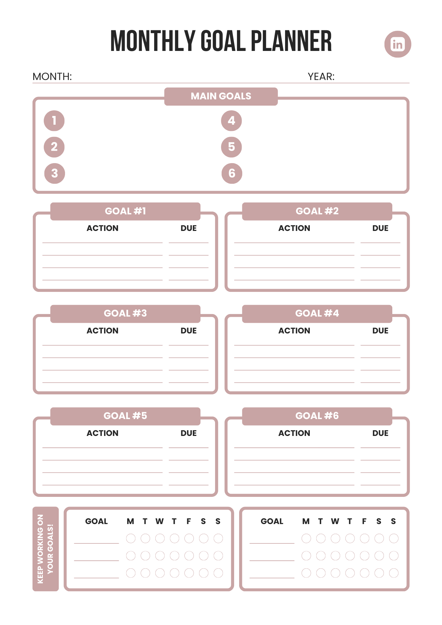 LinkedIn Planner 2025 – Editable Canva Template for Personal Branding & Content Strategy