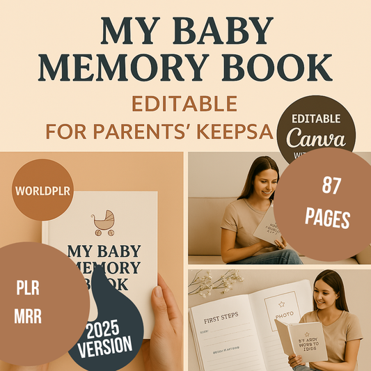 My Baby Memory Book Editable Canva Template for Parents Keepsake
