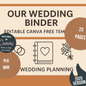 Our Wedding Binder Editable Canva Free Template for Wedding Planning
