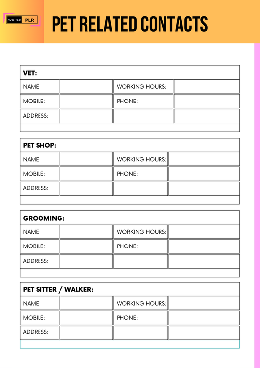Pet  Contacts Record