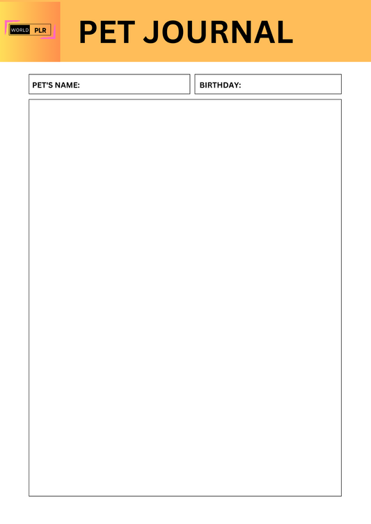 Pet Journal Sheet