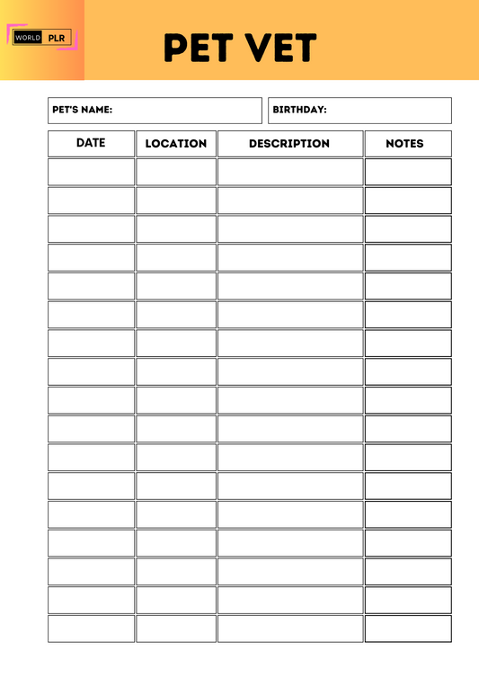 Pet Vet Log