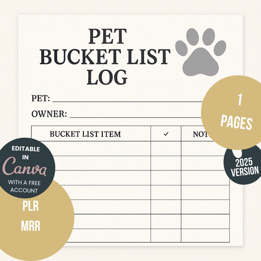 Pet Bucket List Log