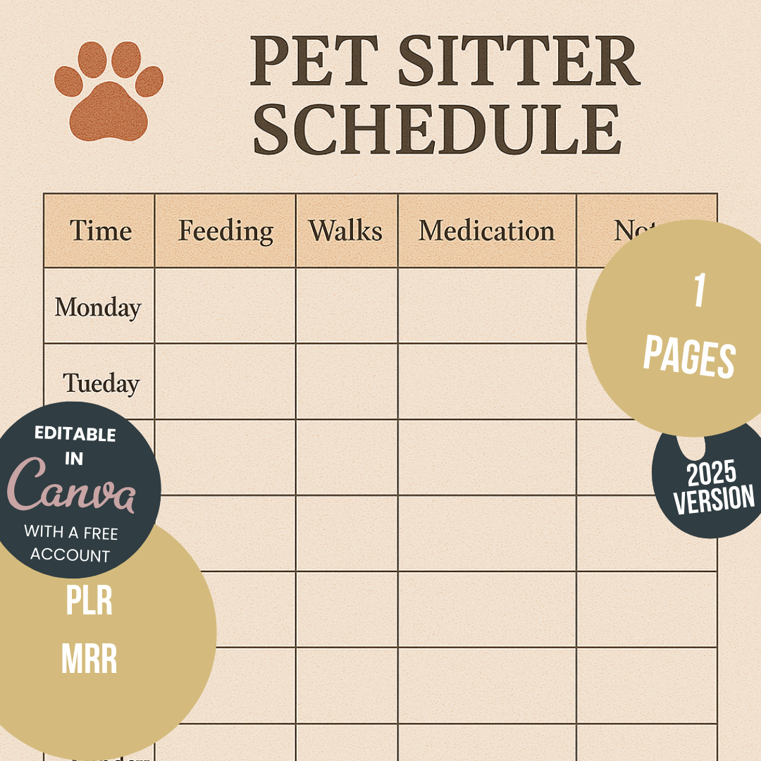 Pet Sitter Schedule