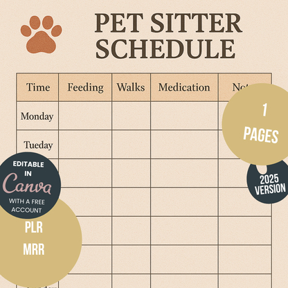 Pet Sitter Schedule