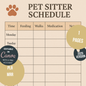 Pet Sitter Schedule