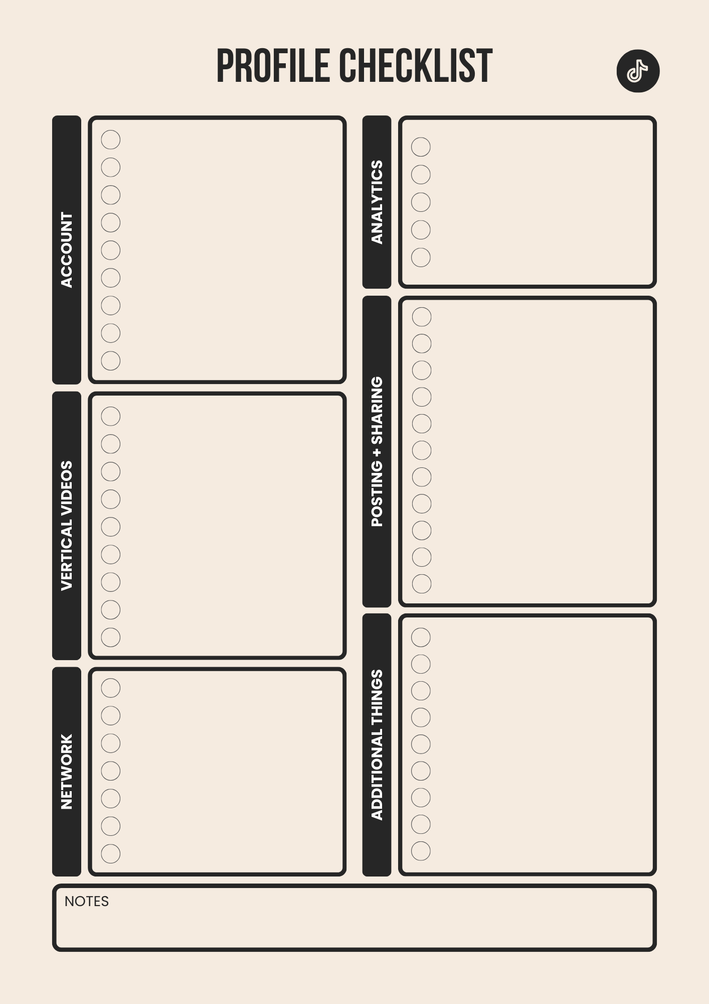 TikTok Content Planner Template Printable TikTok Post Scheduler | Digital Organizer for Creators