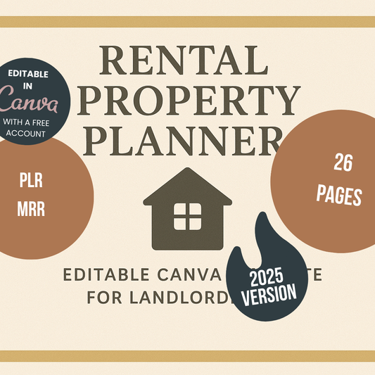 Rental Property Planner Editable Canva Template for Landlords