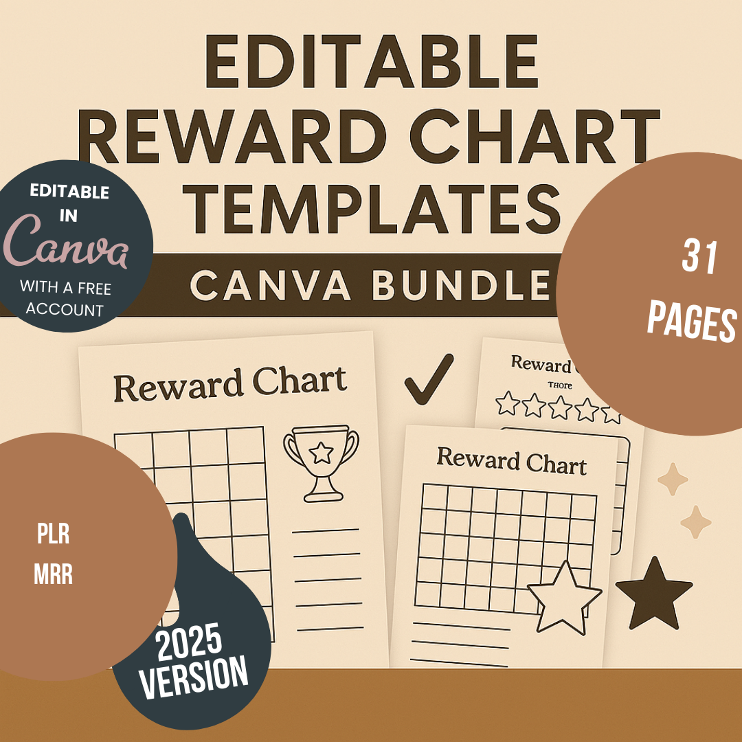 Reward Charts Bundle Canva Free Editable Template