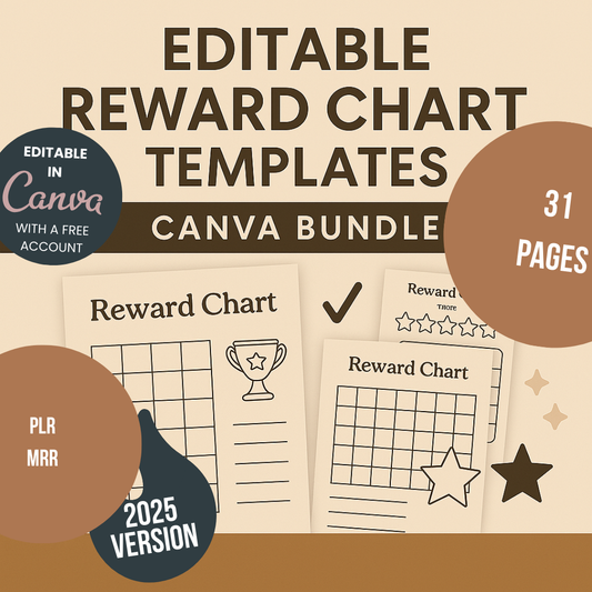Reward Charts Bundle Canva Free Editable Template