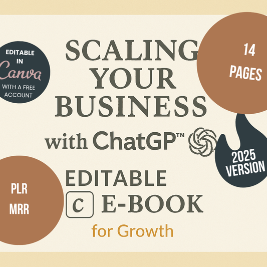 Scaling Your Business with ChatGPT E-Book Editable Canva Template Growth