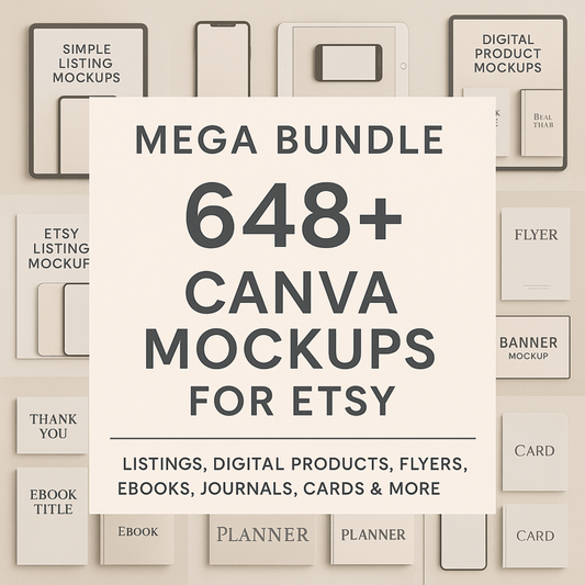 Mockup Bundle Canva for Etsy and your business  – PLR-MRR 648 Unique Templates to Elevate Your Digital Product Sales on Etsy and Beyond!