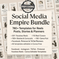 Social Media Empire Bundle – PLR-MRR 780+ Templates for Reels, Posts, Facebook,Instagram,TikTok,Pinterest  Faceless Reels,Canva Editable