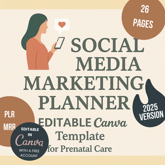 Social Media Marketing Planner Editable Canva Template for Strategy