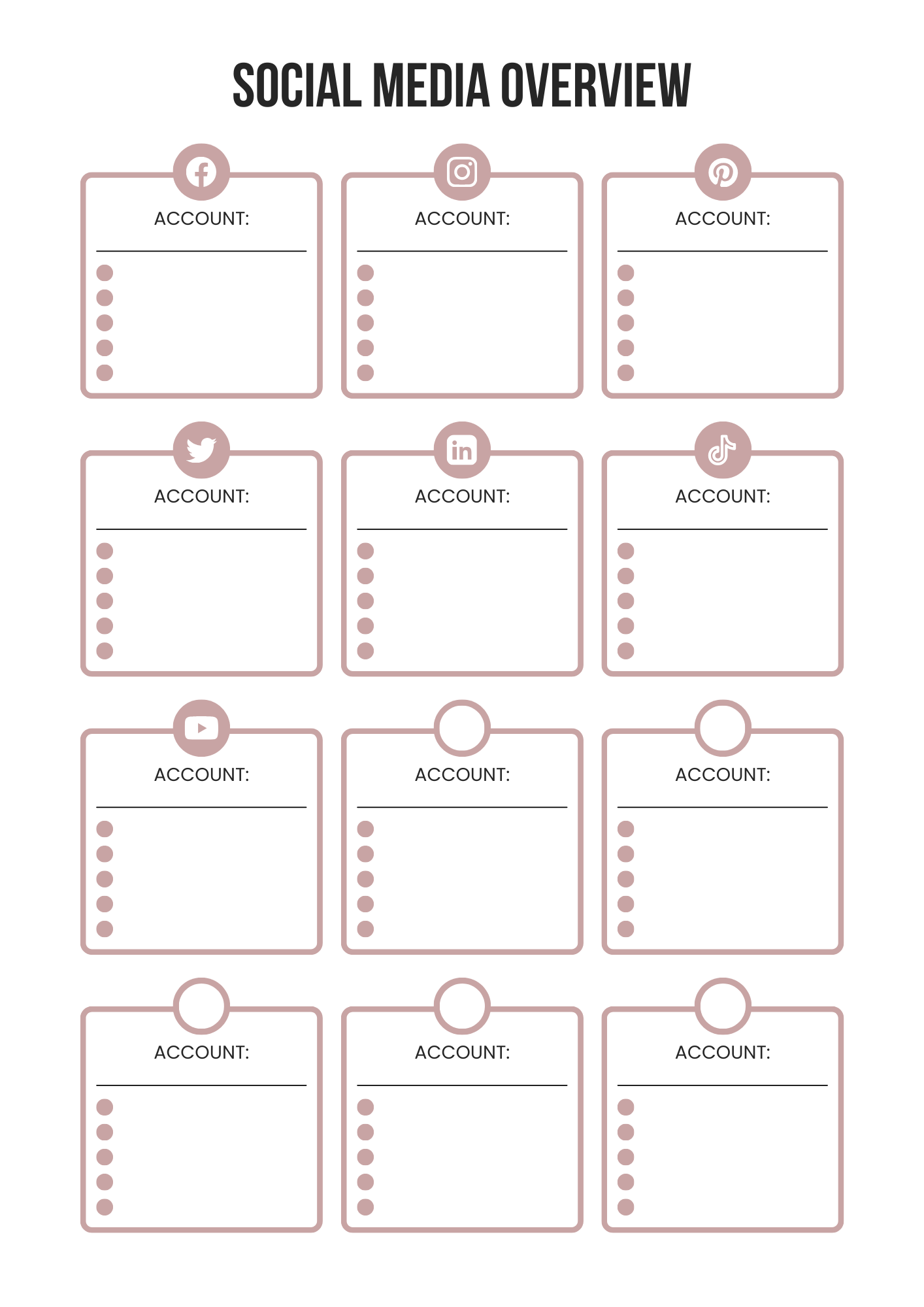 Social Media Planner 2025 – Editable Canva Template for Instagram, TikTok, Pinterest & Content Strategy