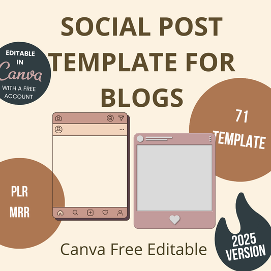 Social Post Template for Blogs  Canva Free Editable