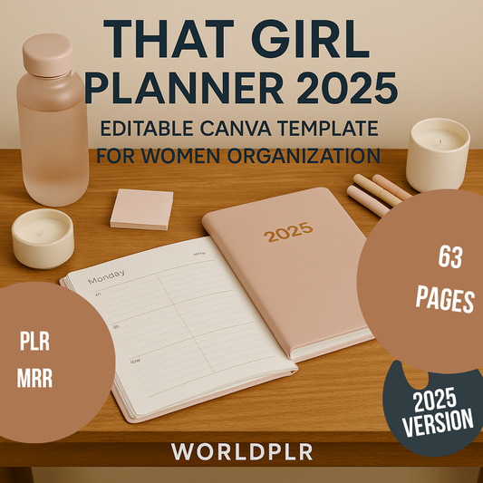 That Girl Planner 2025 Editable Canva Template for Women Organization