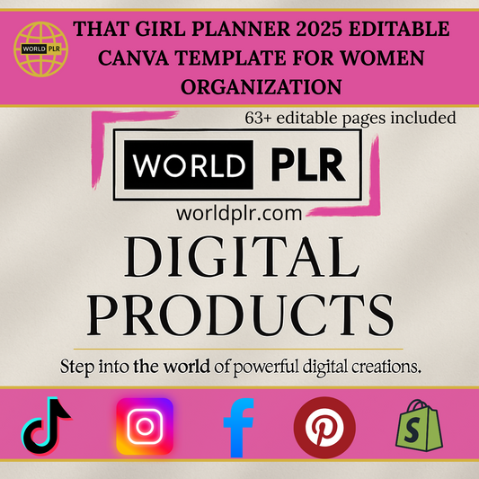 That Girl Planner 2025 Editable Canva Template for Women Organization