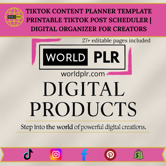 TikTok Content Planner Template Printable TikTok Post Scheduler | Digital Organizer for Creators