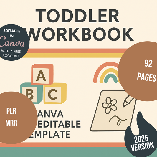 Toddler Workbook Canva Free Editable Template