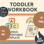 Toddler Workbook Canva Free Editable Template