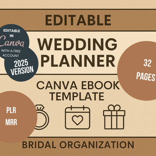 Wedding Planner Editable Canva Template for Bridal Organization