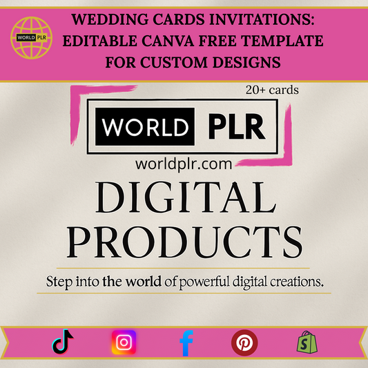 Wedding Cards Invitations Editable Canva Free Template for Custom Designs