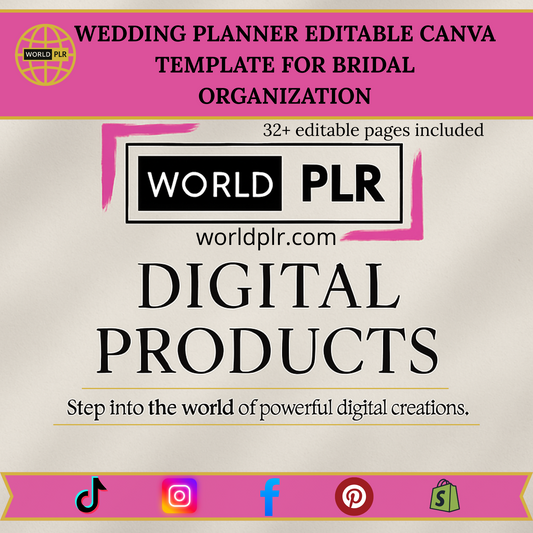 Wedding Planner Editable Canva Template for Bridal Organization