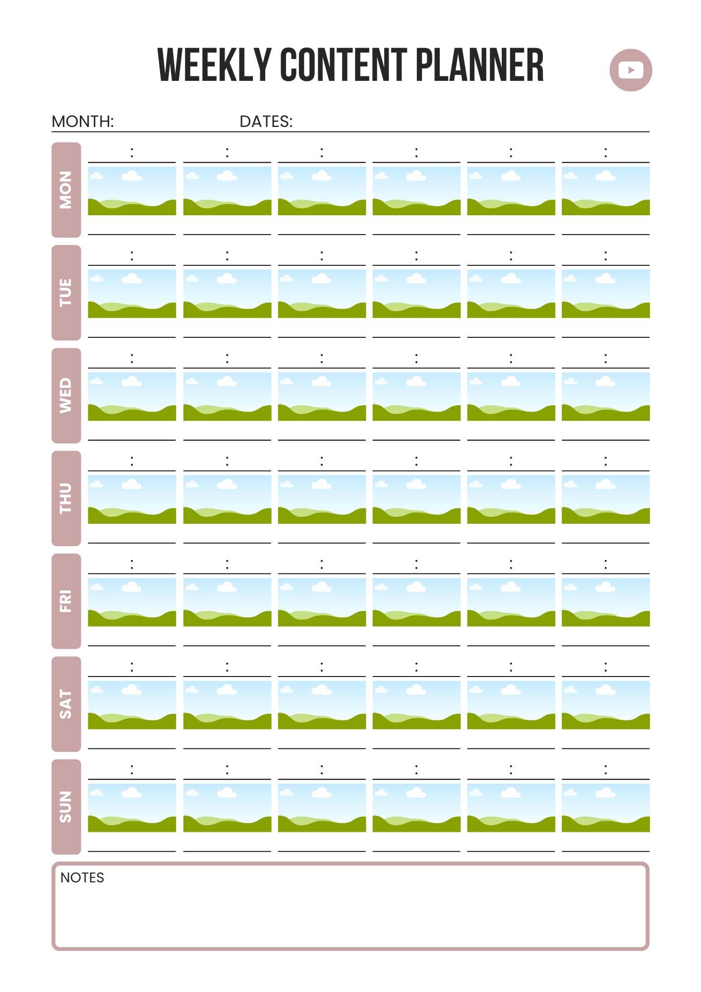 YouTube Planner 2025 – Editable Canva Template for Video Content, Growth & Monetization
