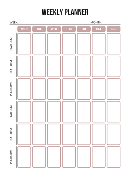 Social Media Planner 2025 – Editable Canva Template for Instagram, TikTok, Pinterest & Content Strategy