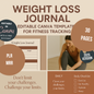 Weight Loss Journal Editable Canva Template for Fitness Tracking