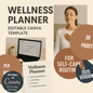 Wellness Planner Editable Canva Template for Self-Care Routine